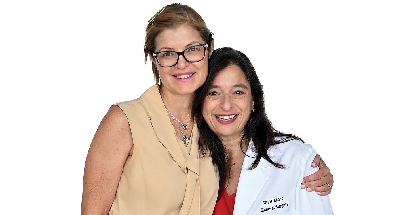 (l-r): Patient Kerry Greco with Dr. Roberta Minna, Osler's Chief of Surgery