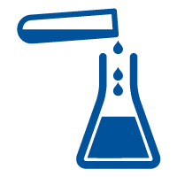 Icon of a test tube pouring liquid into a beaker